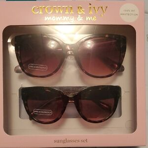 Crown & Ivy Mommy & Me Sunglasses Set - Black and Brown